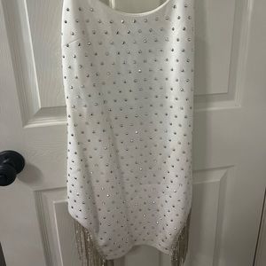 White rhinestone dress- size large